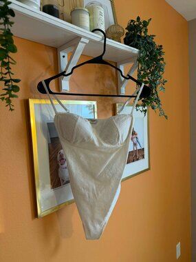 Abercrombie Cream Lace Bodysuit Size S